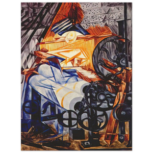 Natalia Goncharova  The weaver loomwoman  1913 Wood Print