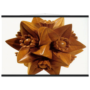 MC Escher  POLYHEDRON WITH FLOWERS Museum-Quality Matte Paper Poster with Hanger