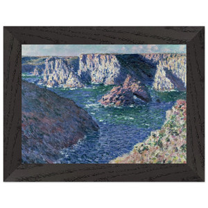 claude monet  Rocks at BelleIle Premium Wooden Framed Art Print / Poster