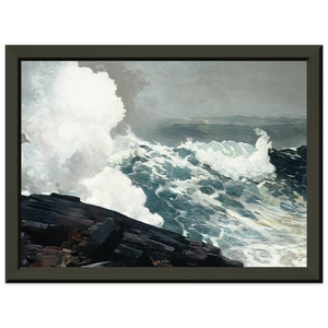 Winslow Homer  NORTHEASTER Premium Metal Framed Art Print / Poster