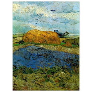 Vincent van Gogh  Haystack under a Rainy Sky Aluminum Print