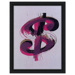 Andy Warhol  Paper Dollar Framed Canvas