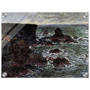claude monet  Rocky Coast and the Lion Rock BelleIle Acrylic Print