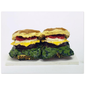 Claes Oldenburg TWO CHEESEBURGERS DUAL HAMBURGERS 1962 Aluminum Print