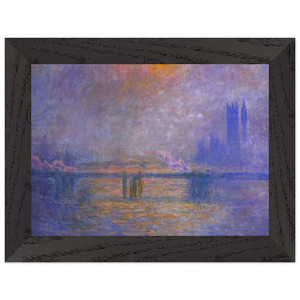 Monet Charing Cross Bridge Thames 02 Premium Wooden Framed Art Print / Poster