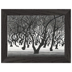 MC Escher  WOODS NEAR MENTON Premium Wooden Framed Art Print / Poster