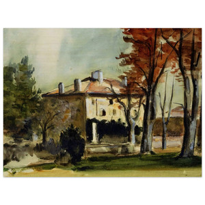 Paul Cezanne  The Manor House at Jas de Bouffan Wood Print