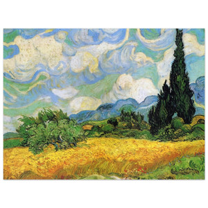 Van Gogh Wheat Field with Cypresses Aluminum Print