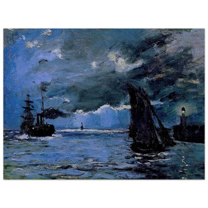 claude monet  Seascape Night Effect Aluminum Print