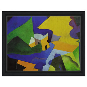 Enrico Prampolini  COSTRUZIONE SPAZIALE PAESAGGIO 1919 Framed Canvas