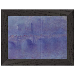claude monet Waterloo Bridge Fog Premium Wood Framed Art Print