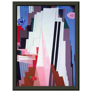 Georgia OKeeffe  Manhattan Premium Metal Framed Art Print / Poster
