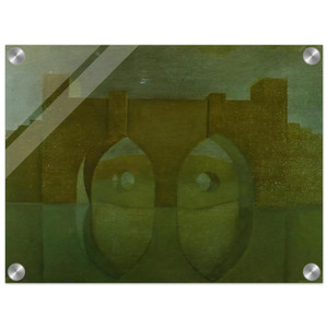 Salvador Dali Bridge Reflections Dual Image Sketch Acrylic Print