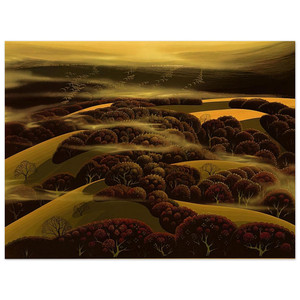 Eyvind Earle  When the Fog Rolls In Wood Print