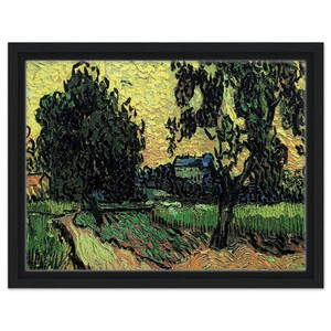 Vincent van Gogh  Landscape with the Chateau of Auvers at Sunset Framed Canvas