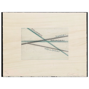 Edward Ruscha  SUNSET FROM LOS FRANCISCO SAN ANGELES PORTFOLIO Wood Print