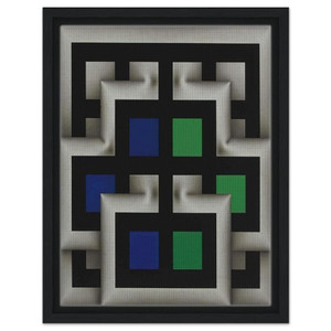 Omar Rayo  Sararas XX  1981 Framed Canvas