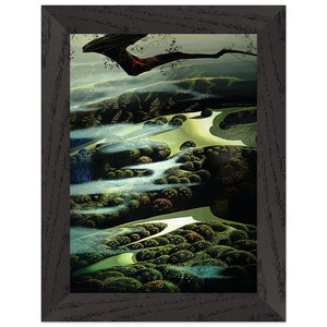 Eyvind Earle  Carmel Valley Memory Premium Wooden Framed Art Print / Poster