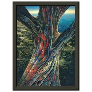 Eyvind Earle  The Great Jewel Tree Premium Metal Framed Art Print / Poster