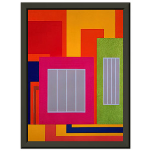 Peter Halley  Joy Pop  1998 Premium Metal Framed Art Print / Poster