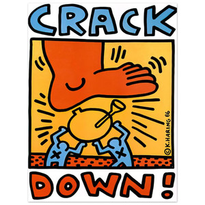 Keith Haring  CRACK DOWN 1986 N1 Aluminum Print