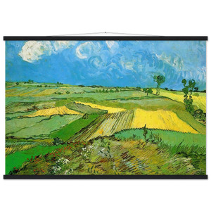 Van Gogh Wheat Fields at Auvers Under Clouded Sky Poster with Hanger