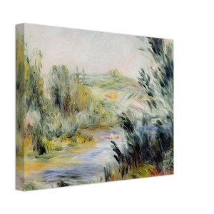 PierreAuguste Renoir  The Banks of a River Rower in a Boat Canvas