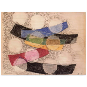 Laszlo MoholyNagy  Floating Forms Wood Print