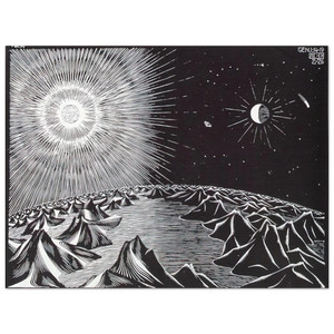 MC Escher  THE 4TH DAY OF THE CREATION Aluminum Print