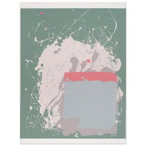 John Hoyland  Grey  Blue on Green  1971 Aluminum Print