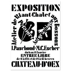 MC Escher, John Paschoud Exhibition Poster 1936 - Fine Art Poster/Art Print