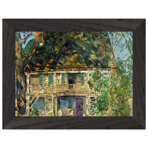 Childe Hassam  The Brush House Premium Wooden Framed Art Print / Poster