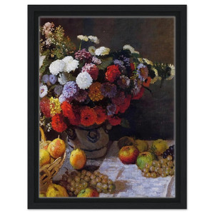 claude monet  Flowers and Fruit N1 Framed Canvas
