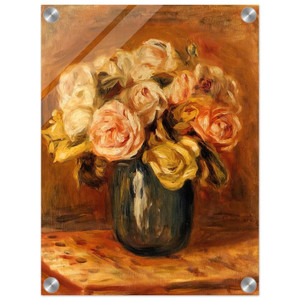 PierreAuguste Renoir  Roses in a Blue Vase Acrylic Print