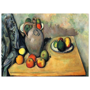 Paul Cezanne  Still life jug and fruit on a table Fine Art Poster / Art Print