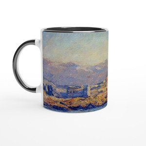 claude monet - The Castle in Antibes Ceramic Mug with Color Inside