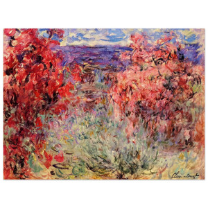 claude monet  The House among the Roses Wood Print
