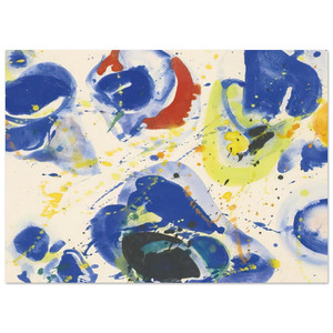 Sam Francis  Blue With Red Yellow and Orange Fine Art Poster / Art Print