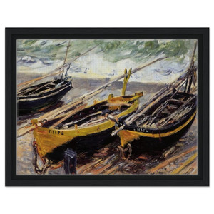 claude monet  Three Fishing Boats Framed Canvas