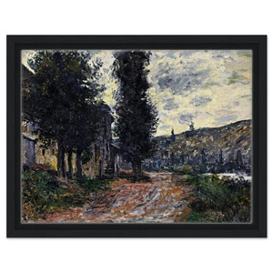 claude monet  Tow Path at Lavacourt Framed Canvas