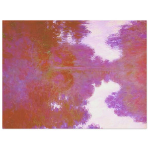 claude monet  Misty Morning on the Seine Mauve Aluminum Print