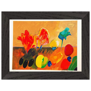 Aldemir Martins  Flores e Frutas  2003 Premium Wooden Framed Art Print / Poster