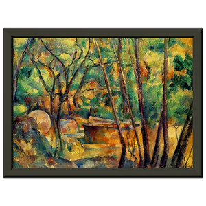 Paul Cezanne Millstone and Cistern Under Trees Premium Metal Framed Print