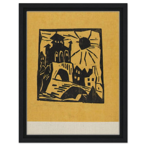 Lyonel Feininger  TOWN GATE RIBNITZ DAS TOR RIBNITZ 1918 Framed Canvas