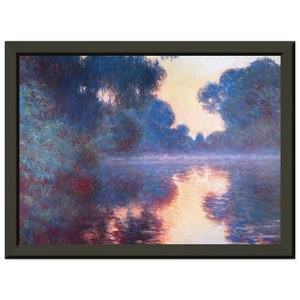 Claude Monet Misty Morning on Seine Premium Metal Framed Art Print / Poster