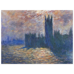 claude monet  Parliament Reflections on the Thames Wood Print