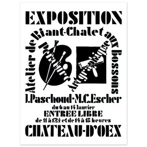 MC Escher Exhibition Poster with John Paschoud, 1936 Aluminum Print
