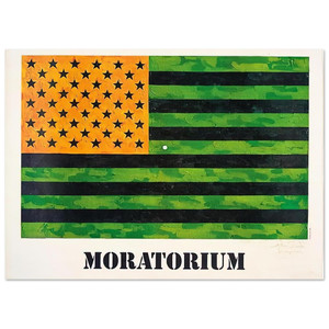 Jasper Johns  MORATORIUM FLAG Fine Art Poster / Art Print