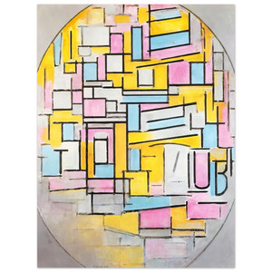 Piet Mondrian  Composition with Oval in Color Planes II Aluminum Print