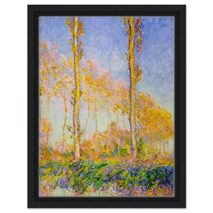 claude monet  Poplars Autumn Pink Effect Framed Canvas